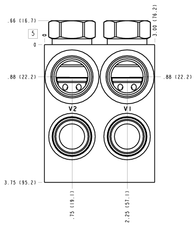 BML Sun Hydraulics Cushion lock Line mount manifold drawing