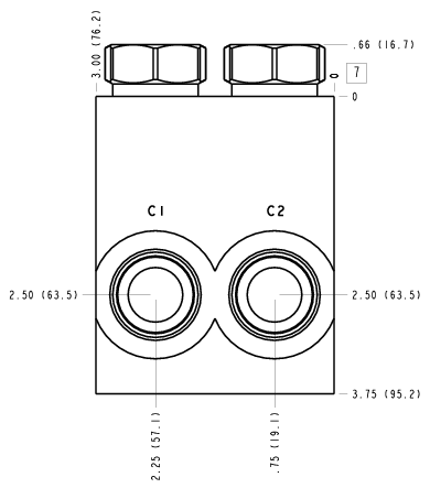 BPL – Cushion lock with make up checks – BPL_7B BPL Sun Hydraulics Cushion lock with make up checks Line mount manifold drawing