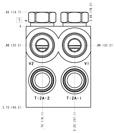 BQL Sun Hydraulics Cushion lock with make up checks and shuttle Line mount manifold drawing