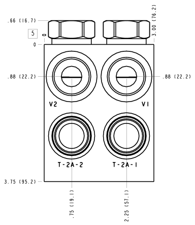 BQW Sun Hydraulics Cushion lock with make up checks and shuttle Line mount manifold drawing