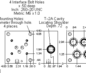BRC Sun Hydraulics On P, port 3 to T, bottom ports Sub plate manifold drawing
