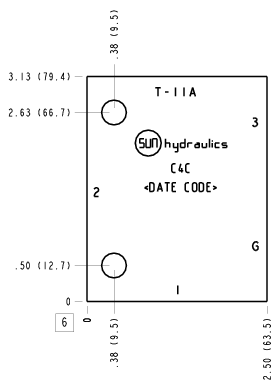 C4C Sun Hydraulics Ninety degree with gauge port, accepts standard and weatherized coils Line mount manifold drawing