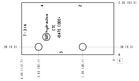 C7C Sun Hydraulics Ninety degree Line mount manifold drawing