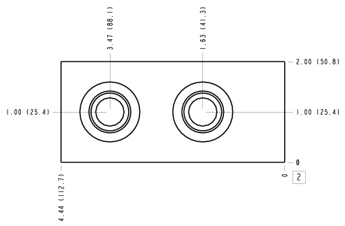 C7V Sun Hydraulics Ninety degree Line mount manifold drawing