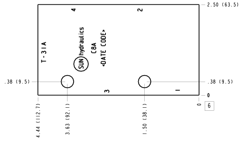 C8A Sun Hydraulics Ninety degree, accepts standard and weatherized coils Line mount manifold drawing