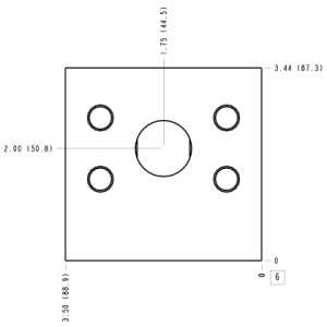 CA4 Sun Hydraulics Ninety degree with gauge port Line mount manifold drawing