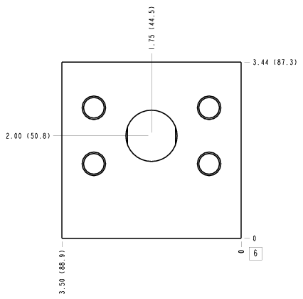 CA4 Sun Hydraulics Ninety degree with gauge port Line mount manifold drawing
