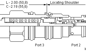CABK-LHN Sun Hydraulics Counterbalance Valve – installation dimensions drawing, cavity T-11A