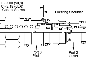 CABN-LHN Sun Hydraulics Counterbalance Valve – installation dimensions drawing, cavity T-11A
