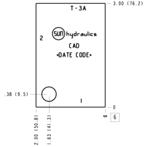 CAD Sun Hydraulics Ninety degree Line mount manifold drawing