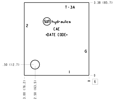 CAE Sun Hydraulics Ninety degree with gauge port Line mount manifold drawing