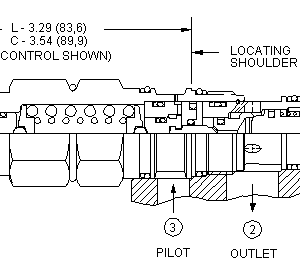 CAEA-LHN Sun Hydraulics Counterbalance Valve – installation dimensions drawing, cavity T-2A