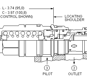 CAGA-LHN Sun Hydraulics Counterbalance Valve – installation dimensions drawing, cavity T-17A