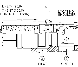 CAGL-LGN Sun Hydraulics Counterbalance Valve – installation dimensions drawing, cavity T-17A