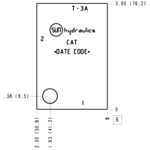 CAT Sun Hydraulics Ninety degree Line mount manifold drawing