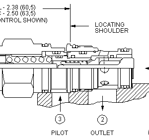 CBDA-LHN Sun Hydraulics Counterbalance Valve – installation dimensions drawing, cavity T-2A