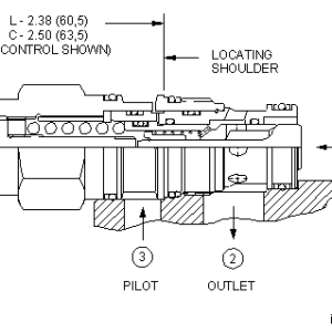CBDC-LHN Sun Hydraulics Counterbalance Valve – installation dimensions drawing, cavity T-2A