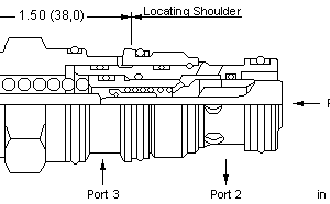 CBDHX-XN Sun Hydraulics Counterbalance Valve – installation dimensions drawing, cavity T-2A