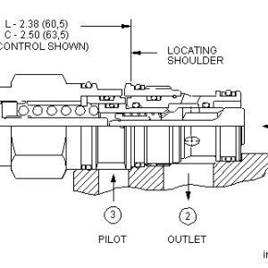 CBDL-LJN Sun Hydraulics Counterbalance Valve – installation dimensions drawing, cavity T-2A