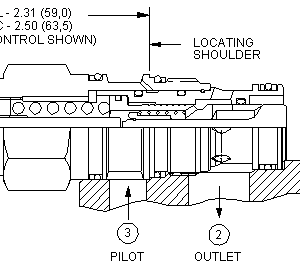 CBEA-LHN Sun Hydraulics Counterbalance Valve – installation dimensions drawing, cavity T-2A