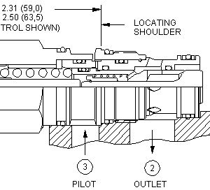CBEB-LHN Sun Hydraulics Counterbalance Valve – installation dimensions drawing, cavity T-2A