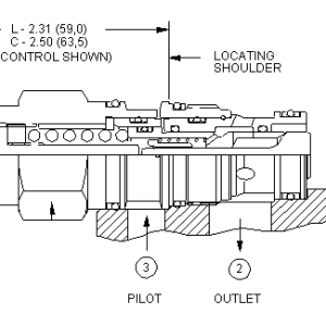 CBEL-LJN Sun Hydraulics Counterbalance Valve – installation dimensions drawing, cavity T-2A