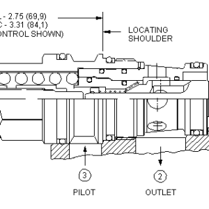 CBGL-LJN Sun Hydraulics Counterbalance Valve – installation dimensions drawing, cavity T-17A