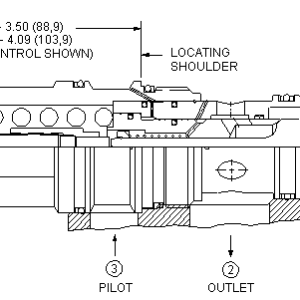 CBIA-LHN Sun Hydraulics Counterbalance Valve – installation dimensions drawing, cavity T-19A