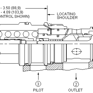 CBIB-LHN Sun Hydraulics Counterbalance Valve – installation dimensions drawing, cavity T-19A