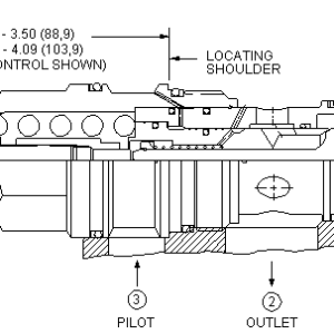 CBIG-LJN Sun Hydraulics Counterbalance Valve – installation dimensions drawing, cavity T-19A