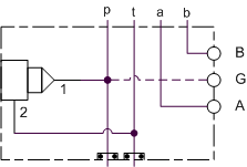 CCX Sun Hydraulics P to T, manifold P and T ports Sub plate manifold drawing