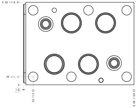 CD2 Sun Hydraulics ISO 08: A and B to T Sandwich manifold drawing