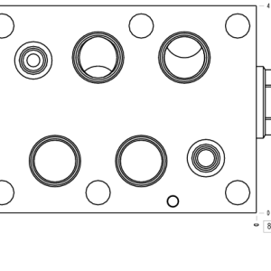 CD4 Sun Hydraulics ISO 08: On A with reverse flow check Sandwich manifold drawing