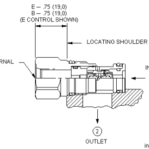 CDAC-BBN Sun Hydraulics Shuttle Valve – installation dimensions drawing, cavity T-13A