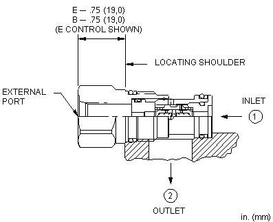 CDAC-BBN Sun Hydraulics Shuttle Valve – installation dimensions drawing, cavity T-13A