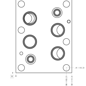 CDW Sun Hydraulics ISO 08: A to B and B to A Sandwich manifold drawing