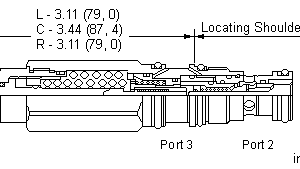 CECA-LHN Sun Hydraulics Counterbalance Valve – installation dimensions drawing, cavity T-11A