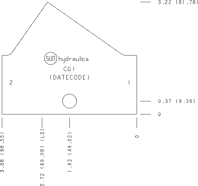 CGI Sun Hydraulics Inline Line mount manifold drawing