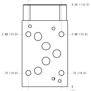 CJB Sun Hydraulics ISO 05 - X&Y: B to T Sandwich manifold drawing