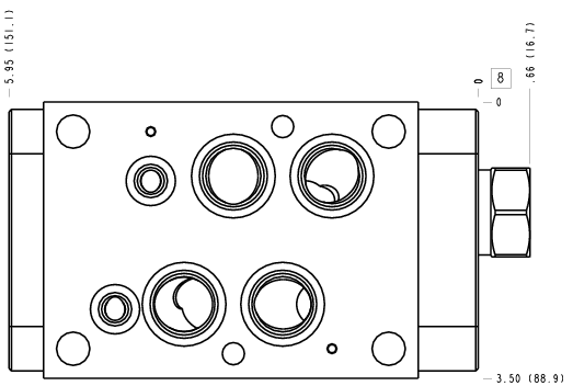 CK3 Sun Hydraulics ISO 07: B to T, check T to A Sandwich manifold drawing