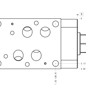 CK4 Sun Hydraulics ISO 07: On A with reverse flow check Sandwich manifold drawing