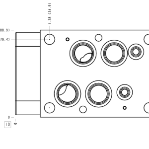 CKD Sun Hydraulics ISO 07: A to T with gage port Sandwich manifold drawing