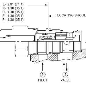 CKEB-XCN Sun Hydraulics Check Valve – installation dimensions drawing, cavity T-2A
