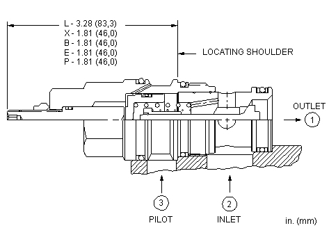 CKGD-XCN Sun Hydraulics Check Valve – installation dimensions drawing, cavity T-17A
