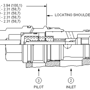 CKID-XCN Sun Hydraulics Check Valve – installation dimensions drawing, cavity T-19A