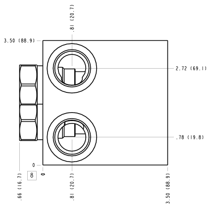 CMW Sun Hydraulics Cross port with make up checks Line mount manifold drawing