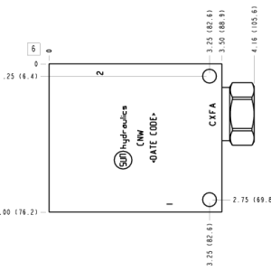 CNW Sun Hydraulics Ninety degree with reverse flow check Line mount manifold drawing