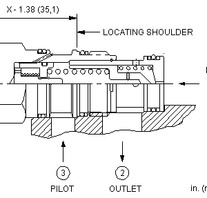 COFO-XDN Sun Hydraulics Check Valve – installation dimensions drawing, cavity T-2A