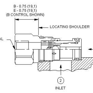 CSAA-EXN Sun Hydraulics Shuttle Valve – installation dimensions drawing, cavity T-13A