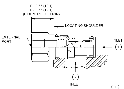 CSAA-EXN Sun Hydraulics Shuttle Valve – installation dimensions drawing, cavity T-13A